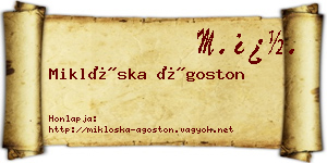 Miklóska Ágoston névjegykártya